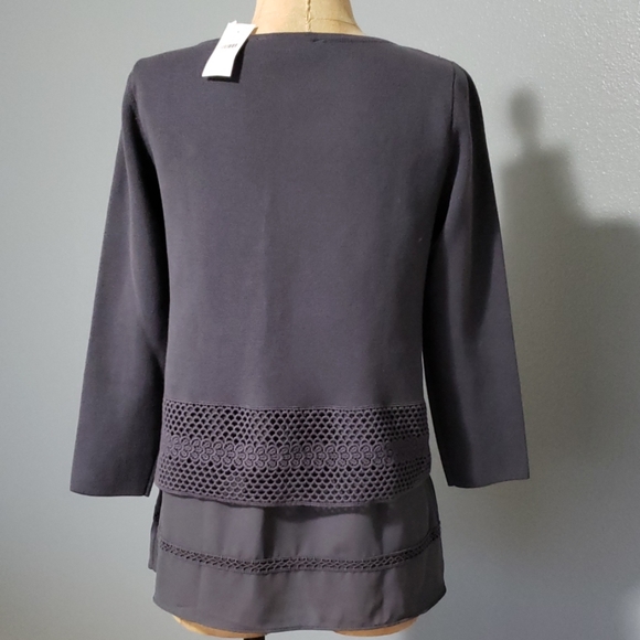 LOFT gray dressy crewneck sweater - Picture 3 of 8